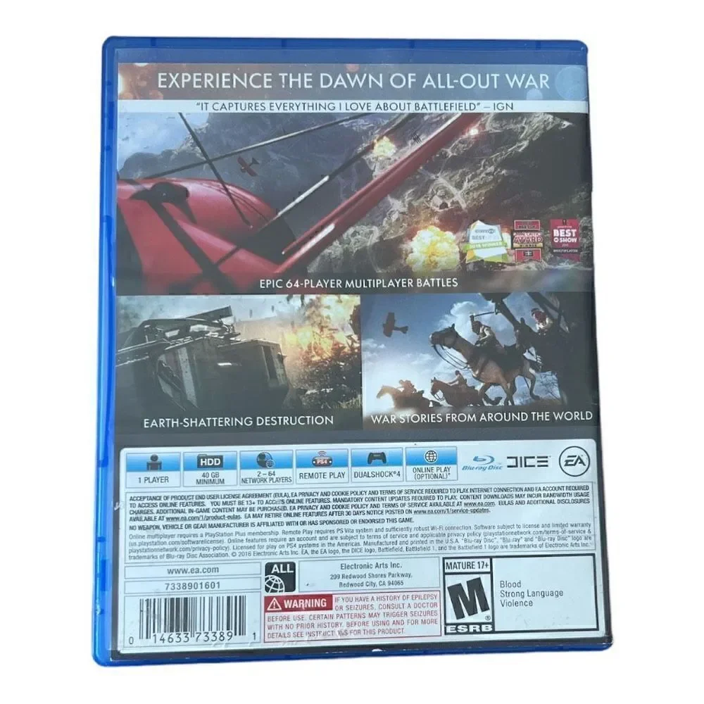 Battlefield 1 (Sony PlayStation 4 / PS4, 2016)